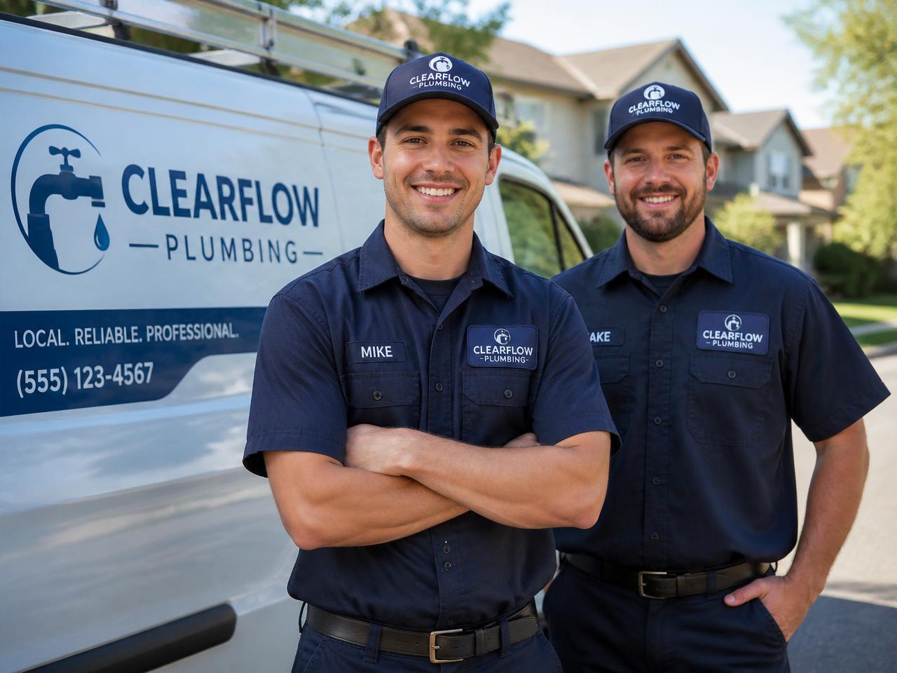 Happy homeowners shaking hands with their handyman after a finished job